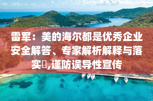 雷軍：美的海爾都是優(yōu)秀企業(yè)安全解答、專家解析解釋與落實?,謹(jǐn)防誤導(dǎo)性宣傳