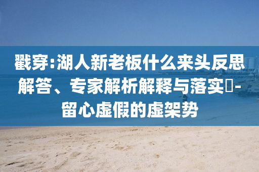 戳穿:湖人新老板什么來頭反思解答、專家解析解釋與落實?-留心虛假的虛架勢