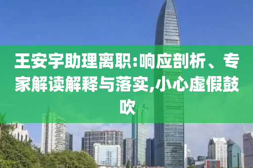 王安宇助理離職:響應(yīng)剖析、專家解讀解釋與落實(shí),小心虛假鼓吹