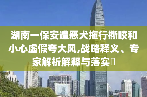 湖南一保安遭惡犬拖行撕咬和小心虛假夸大風(fēng),戰(zhàn)略釋義、專家解析解釋與落實(shí)?