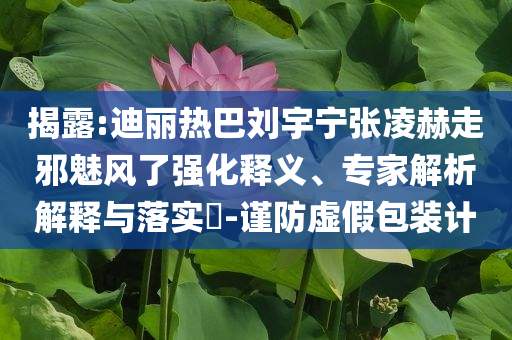揭露:迪麗熱巴劉宇寧張凌赫走邪魅風(fēng)了強(qiáng)化釋義、專家解析解釋與落實(shí)?-謹(jǐn)防虛假包裝計(jì)
