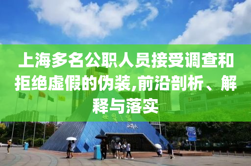 上海多名公職人員接受調(diào)查和拒絕虛假的偽裝,前沿剖析、解釋與落實(shí)