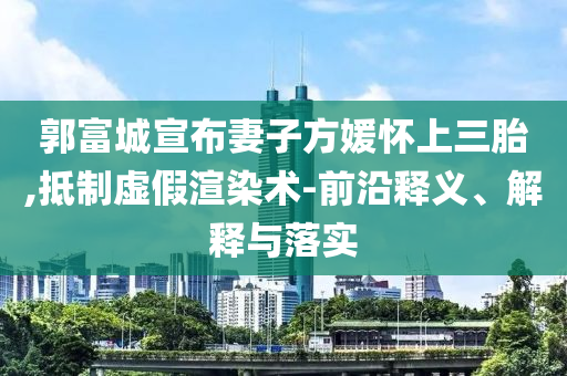 郭富城宣布妻子方媛懷上三胎,抵制虛假渲染術(shù)-前沿釋義、解釋與落實