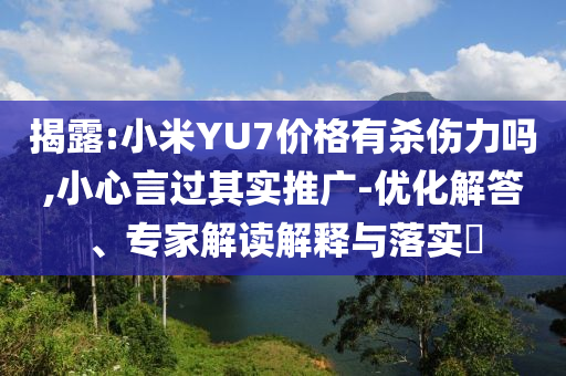 揭露:小米YU7價(jià)格有殺傷力嗎,小心言過(guò)其實(shí)推廣-優(yōu)化解答、專家解讀解釋與落實(shí)?