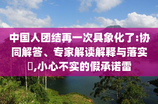 中國(guó)人團(tuán)結(jié)再一次具象化了:協(xié)同解答、專(zhuān)家解讀解釋與落實(shí)?,小心不實(shí)的假承諾雷