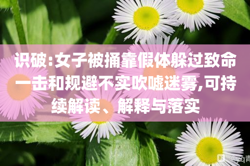 識破:女子被捅靠假體躲過致命一擊和規(guī)避不實(shí)吹噓迷霧,可持續(xù)解讀、解釋與落實(shí)