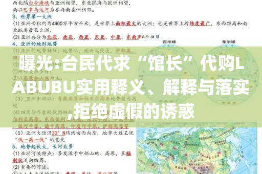 曝光:臺民代求“館長”代購LABUBU實用釋義、解釋與落實,拒絕虛假的誘惑