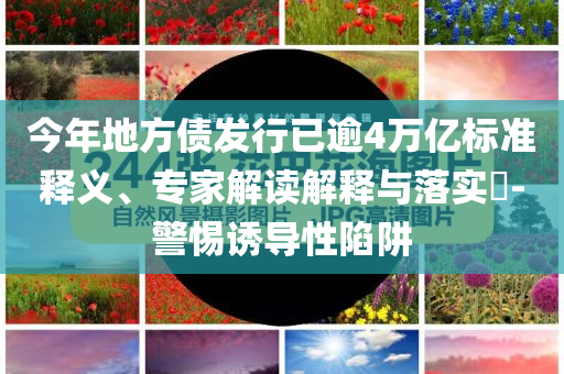 今年地方債發(fā)行已逾4萬億標(biāo)準(zhǔn)釋義、專家解讀解釋與落實?-警惕誘導(dǎo)性陷阱