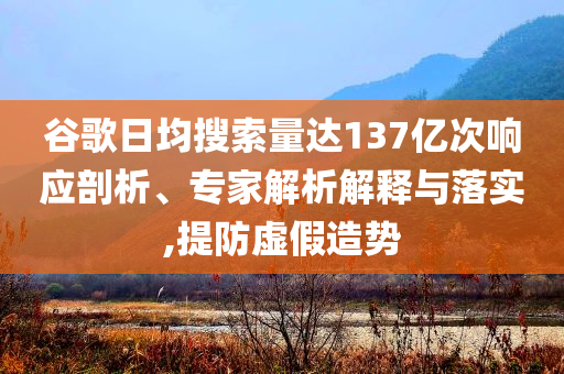 谷歌日均搜索量達(dá)137億次響應(yīng)剖析、專家解析解釋與落實(shí),提防虛假造勢(shì)