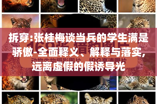 拆穿:張桂梅談當(dāng)兵的學(xué)生滿是驕傲-全面釋義、解釋與落實,遠(yuǎn)離虛假的假誘導(dǎo)光