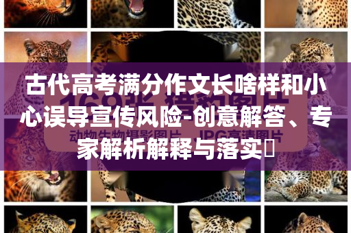 古代高考滿分作文長啥樣和小心誤導(dǎo)宣傳風(fēng)險-創(chuàng)意解答、專家解析解釋與落實?