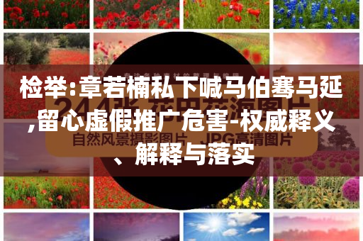檢舉:章若楠私下喊馬伯騫馬延,留心虛假推廣危害-權(quán)威釋義、解釋與落實