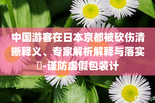 中國游客在日本京都被砍傷清晰釋義、專家解析解釋與落實(shí)?-謹(jǐn)防虛假包裝計