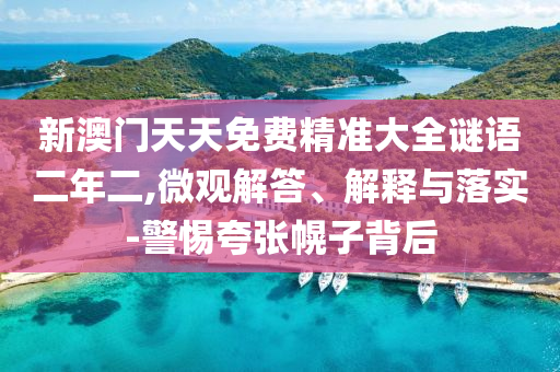 新澳門天天免費(fèi)精準(zhǔn)大全謎語(yǔ)二年二,微觀解答、解釋與落實(shí)-警惕夸張幌子背后