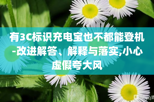有3C標(biāo)識充電寶也不都能登機-改進解答、解釋與落實,小心虛假夸大風(fēng)