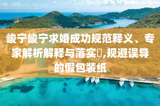 峻寧峻寧求婚成功規(guī)范釋義、專(zhuān)家解析解釋與落實(shí)?,規(guī)避誤導(dǎo)的假包裝紙