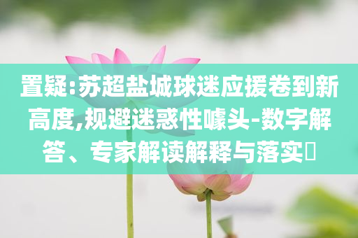 置疑:蘇超鹽城球迷應(yīng)援卷到新高度,規(guī)避迷惑性噱頭-數(shù)字解答、專家解讀解釋與落實(shí)?