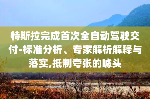 特斯拉完成首次全自動駕駛交付-標準分析、專家解析解釋與落實,抵制夸張的噱頭