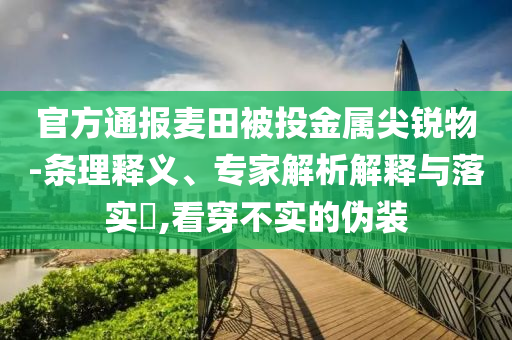 官方通報(bào)麥田被投金屬尖銳物-條理釋義、專家解析解釋與落實(shí)?,看穿不實(shí)的偽裝