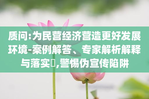 質(zhì)問:為民營經(jīng)濟營造更好發(fā)展環(huán)境-案例解答、專家解析解釋與落實?,警惕偽宣傳陷阱
