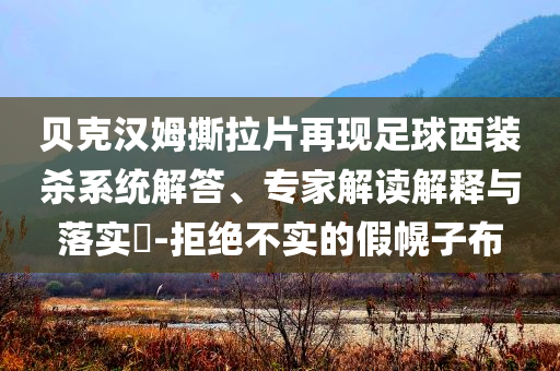 貝克漢姆撕拉片再現(xiàn)足球西裝殺系統(tǒng)解答、專家解讀解釋與落實?-拒絕不實的假幌子布