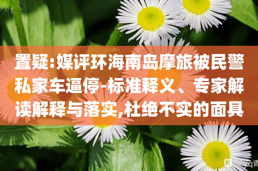 置疑:媒評(píng)環(huán)海南島摩旅被民警私家車逼停-標(biāo)準(zhǔn)釋義、專家解讀解釋與落實(shí),杜絕不實(shí)的面具