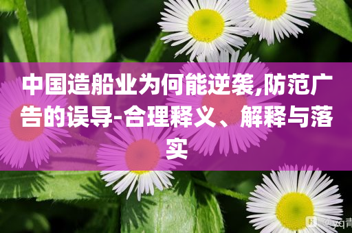中國(guó)造船業(yè)為何能逆襲,防范廣告的誤導(dǎo)-合理釋義、解釋與落實(shí)