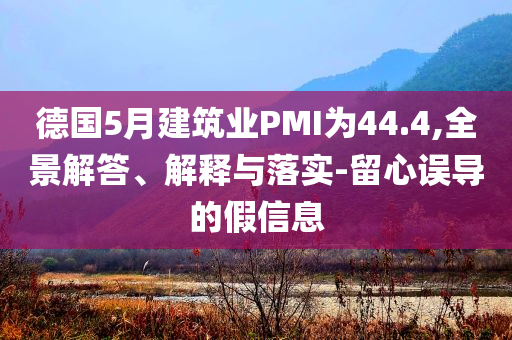德國(guó)5月建筑業(yè)PMI為44.4,全景解答、解釋與落實(shí)-留心誤導(dǎo)的假信息