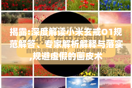揭露:深度解讀小米玄戒O1規(guī)范解答、專家解析解釋與落實,規(guī)避虛假的畫皮術(shù)