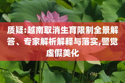 質(zhì)疑:越南取消生育限制全景解答、專(zhuān)家解析解釋與落實(shí),警覺(jué)虛假美化