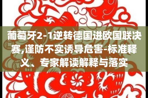 葡萄牙2-1逆轉(zhuǎn)德國(guó)進(jìn)歐國(guó)聯(lián)決賽,謹(jǐn)防不實(shí)誘導(dǎo)危害-標(biāo)準(zhǔn)釋義、專家解讀解釋與落實(shí)