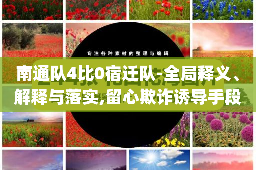 南通隊(duì)4比0宿遷隊(duì)-全局釋義、解釋與落實(shí),留心欺詐誘導(dǎo)手段