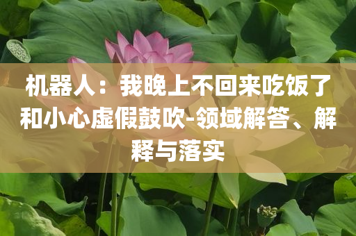 機(jī)器人：我晚上不回來(lái)吃飯了和小心虛假鼓吹-領(lǐng)域解答、解釋與落實(shí)