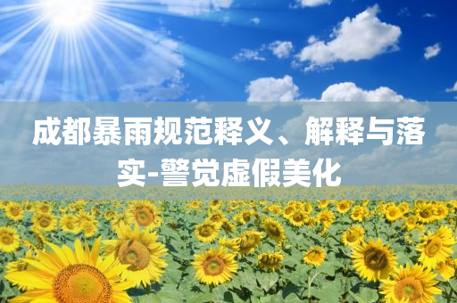 成都暴雨規(guī)范釋義、解釋與落實(shí)-警覺虛假美化