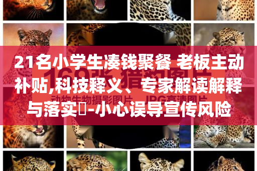 21名小學(xué)生湊錢聚餐 老板主動(dòng)補(bǔ)貼,科技釋義、專家解讀解釋與落實(shí)?-小心誤導(dǎo)宣傳風(fēng)險(xiǎn)