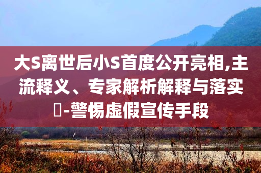 大S離世后小S首度公開亮相,主流釋義、專家解析解釋與落實(shí)?-警惕虛假宣傳手段