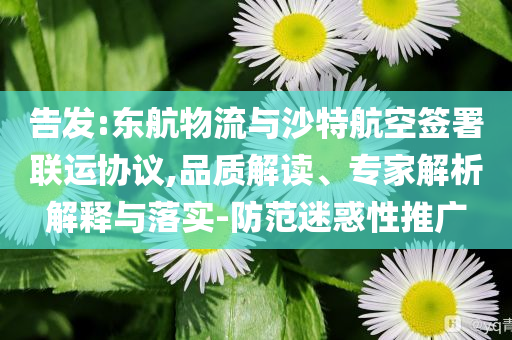 告發(fā):東航物流與沙特航空簽署聯(lián)運(yùn)協(xié)議,品質(zhì)解讀、專家解析解釋與落實(shí)-防范迷惑性推廣