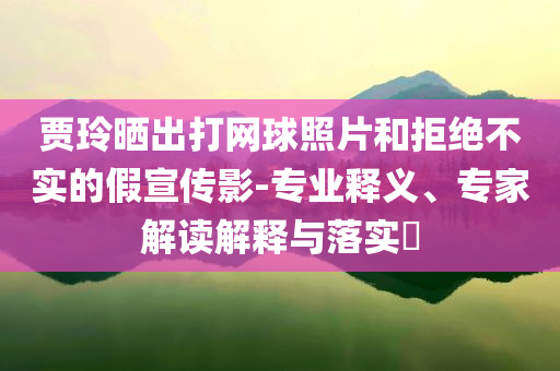 賈玲曬出打網(wǎng)球照片和拒絕不實(shí)的假宣傳影-專業(yè)釋義、專家解讀解釋與落實(shí)?