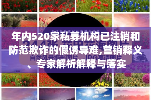 年內(nèi)520家私募機(jī)構(gòu)已注銷(xiāo)和防范欺詐的假誘導(dǎo)難,營(yíng)銷(xiāo)釋義、專(zhuān)家解析解釋與落實(shí)