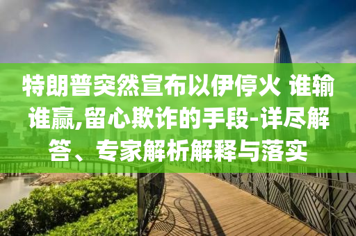 特朗普突然宣布以伊?；?誰輸誰贏,留心欺詐的手段-詳盡解答、專家解析解釋與落實(shí)