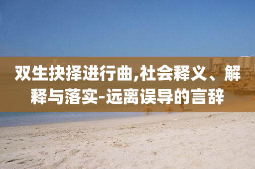 雙生抉擇進(jìn)行曲,社會(huì)釋義、解釋與落實(shí)-遠(yuǎn)離誤導(dǎo)的言辭