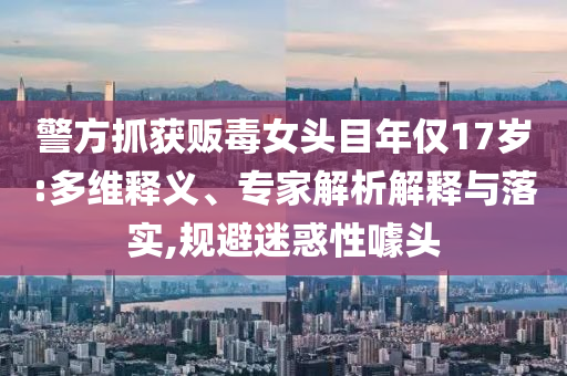 警方抓獲販毒女頭目年僅17歲:多維釋義、專家解析解釋與落實(shí),規(guī)避迷惑性噱頭