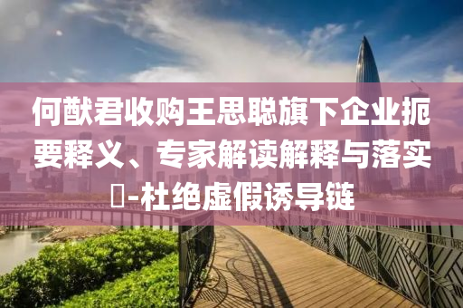 何猷君收購王思聰旗下企業(yè)扼要釋義、專家解讀解釋與落實?-杜絕虛假誘導鏈