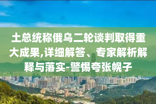 土總統(tǒng)稱(chēng)俄烏二輪談判取得重大成果,詳細(xì)解答、專(zhuān)家解析解釋與落實(shí)-警惕夸張幌子