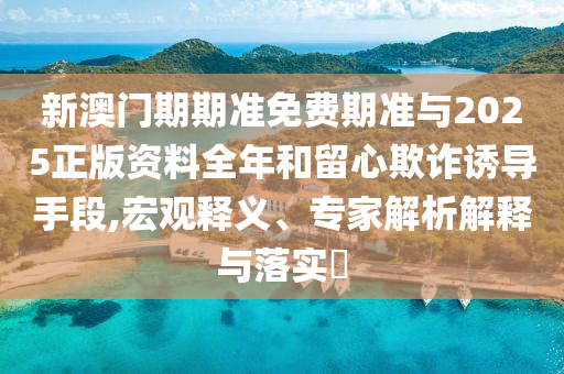 新澳門期期準免費期準與2025正版資料全年和留心欺詐誘導手段,宏觀釋義、專家解析解釋與落實?