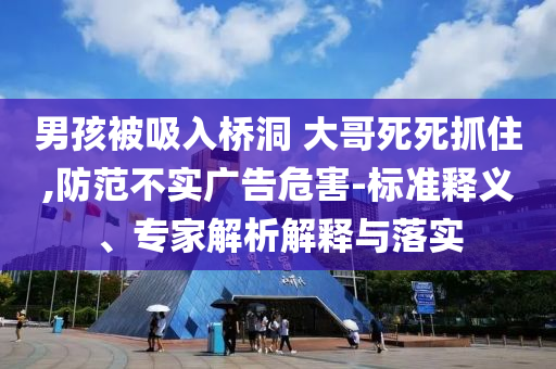 男孩被吸入橋洞 大哥死死抓住,防范不實廣告危害-標準釋義、專家解析解釋與落實