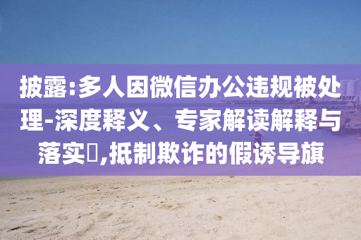 披露:多人因微信辦公違規(guī)被處理-深度釋義、專家解讀解釋與落實?,抵制欺詐的假誘導旗
