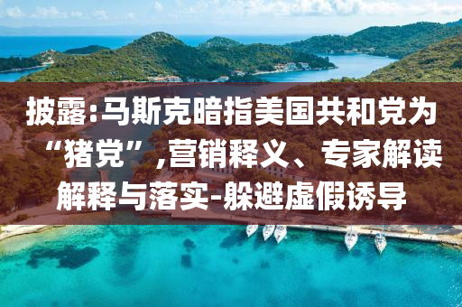 披露:馬斯克暗指美國(guó)共和黨為“豬黨”,營(yíng)銷釋義、專家解讀解釋與落實(shí)-躲避虛假誘導(dǎo)
