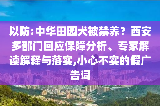 以防:中華田園犬被禁養(yǎng)？西安多部門回應保障分析、專家解讀解釋與落實,小心不實的假廣告詞