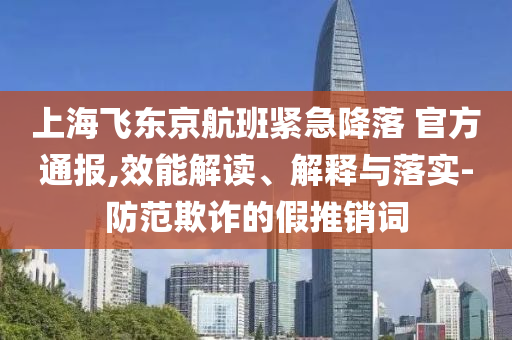 上海飛東京航班緊急降落 官方通報(bào),效能解讀、解釋與落實(shí)-防范欺詐的假推銷詞